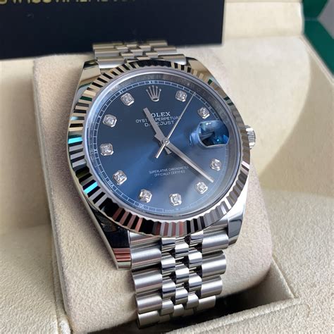 rolex datejust 41 blue motif|rolex datejust 41 with diamonds.